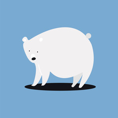 Cute white polar bear illustration
