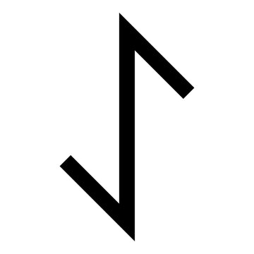 Eywas rune yew strength egis symbol icon black color vector illustration flat style image