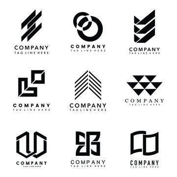 Set of company logo design ideas vector
