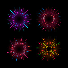 Set of firework explosion vectors