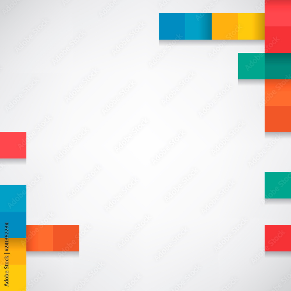 Wall mural colorful blocks on blank white background vector