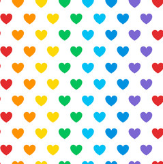 Seamless colorful heart pattern vector