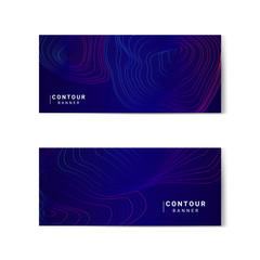 Colorful abstract contour lines set