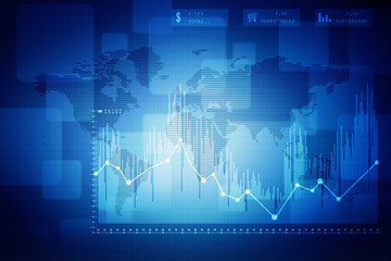 2d rendering Stock market online business concept. business Graph 
