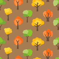 Seamless pattern from autumn trees