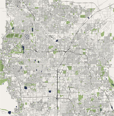 map of the city of Las Vegas, Nevada, USA
