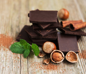 Chocolate with hazelnuts
