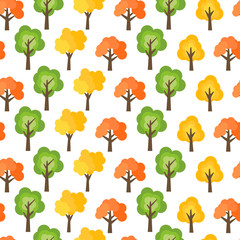 Seamless pattern from autumn trees