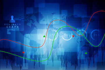 2d rendering Stock market online business concept. business Graph 
