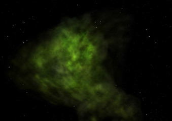 Star field in space and a nebulae. 3D rendering