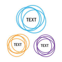 Rounded shapes. Overlapping rounds icons. Overlapping color circle vector