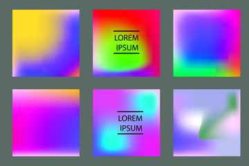 Vector EPS 10 Gradient Set. Different colors.  Design for Wallpaper, background, banner, flyer, Social media post