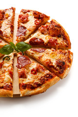 Pizza pepperoni with salami