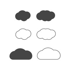 Clouds shapes icons. Cloud application vector background