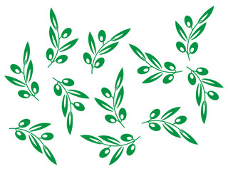Fototapeta na wymiar Olive tree pattern. Vector olives background. Olive texture