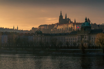 Prague castle at sunset, Czech republic