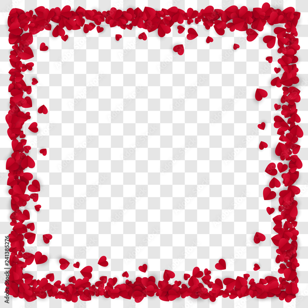 Poster red paper heart frame background. heart frame with space for text. vector illustration isolated on t