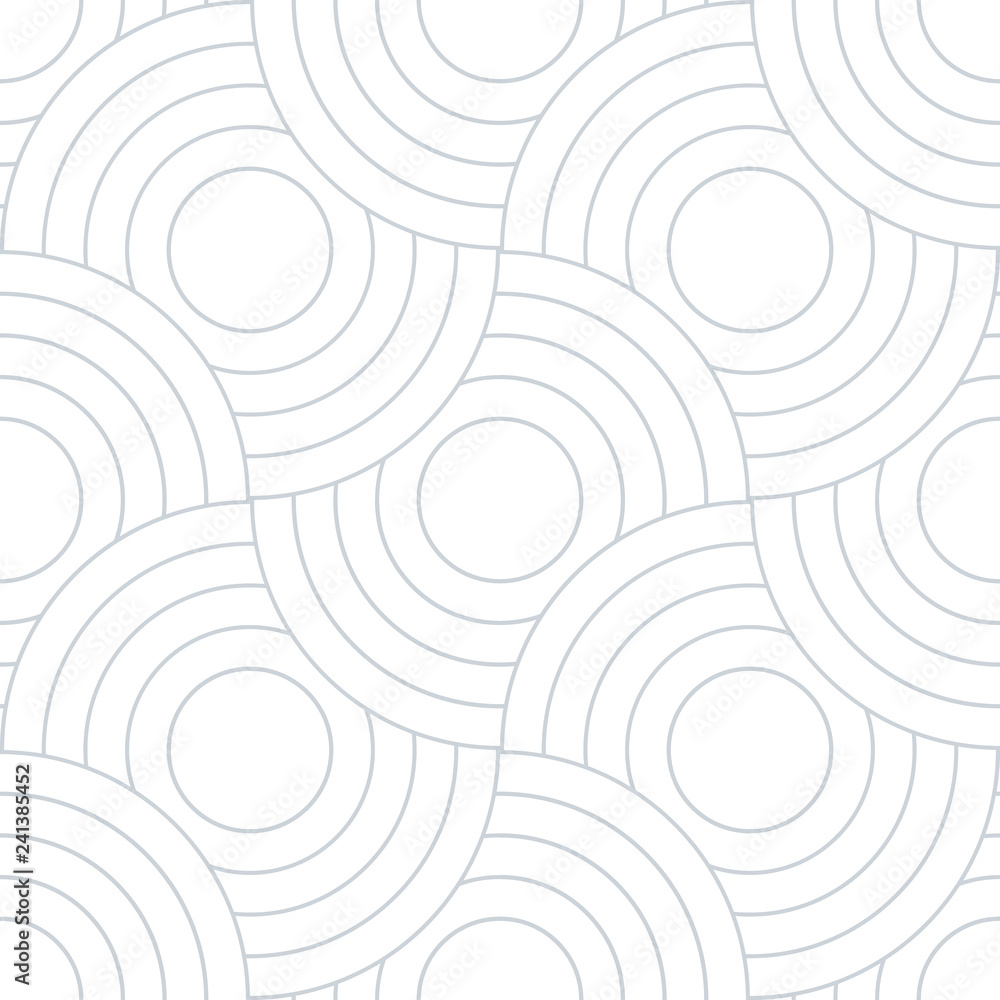 Poster Abstract retro pattern of geometric shapes. Neutral  mosaic backdrop. Geometric wave of circles  background, vector