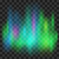 Fototapeta premium Northern lights isolated on transparent background. Vector illustration