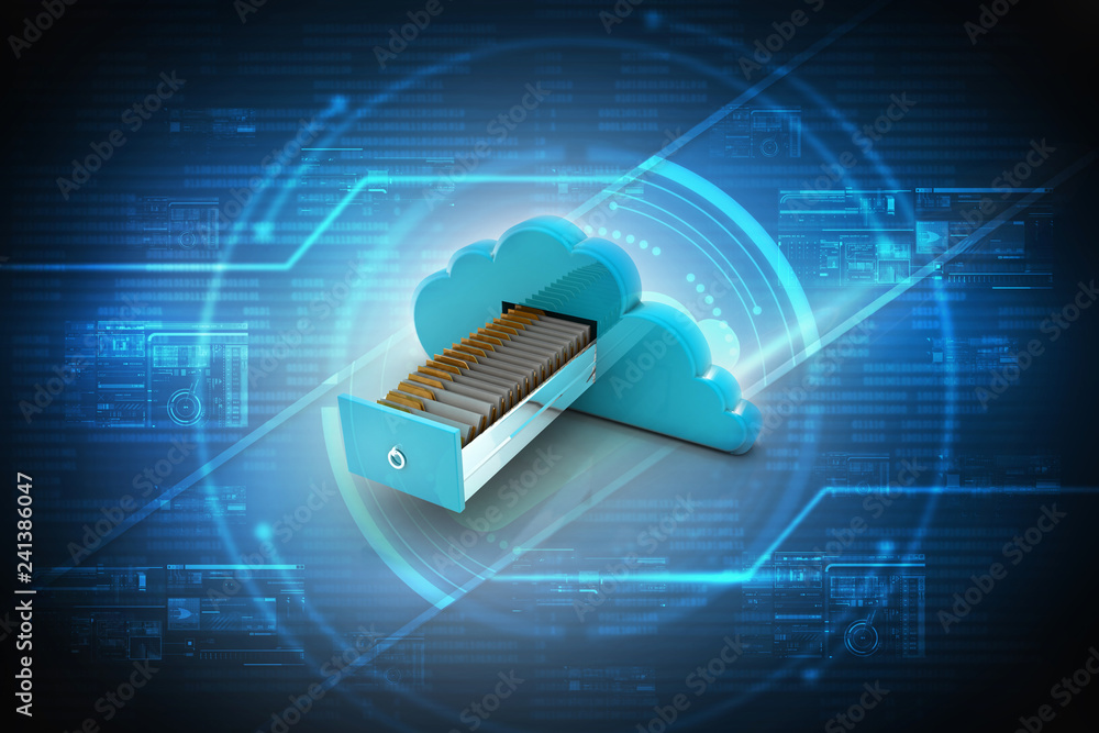 Poster 3d rendering cloud archive