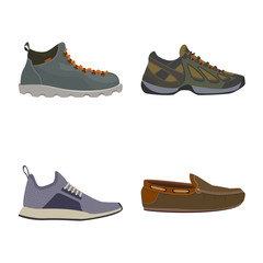 Isolated object of shoe and footwear sign. Collection of shoe and foot vector icon for stock.