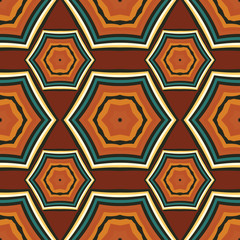 Mandala line seamless pattern, tribal ethnic motif. Ornament for wallpaper, textiles, greeting card,  packing, web. Vector  illustration.