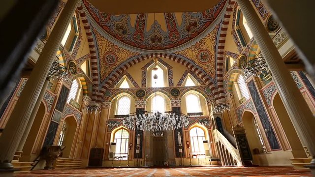 Istanbul Ottoman Grand Kasimpasa Mosque Entering to Interior Hall Between Doors
