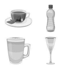 Vector illustration of drink and bar logo. Collection of drink and party stock vector illustration.