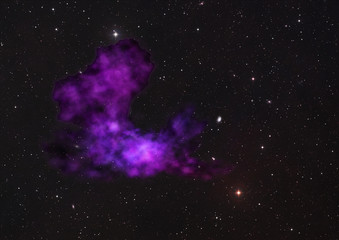 Being shone nebula and star field. 3D rendering