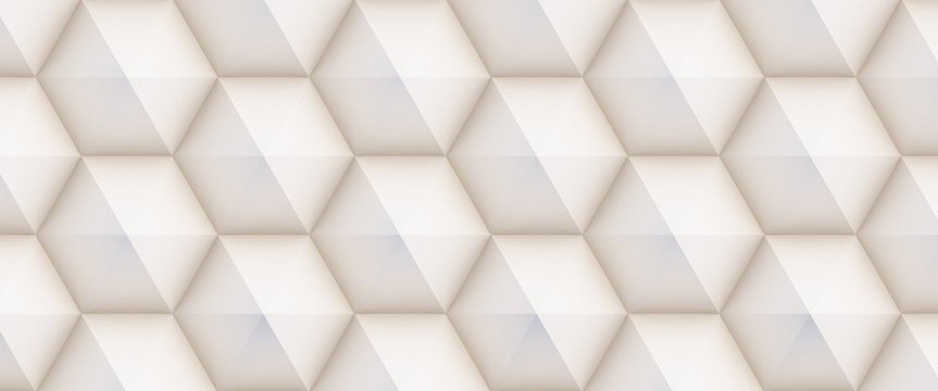 3D pattern made of white and beige geometric shapes, creative background or wallpaper surface made of light and shadow. Futuristic seamless decorative abstract texture design, simple graphic elements © high_resolution