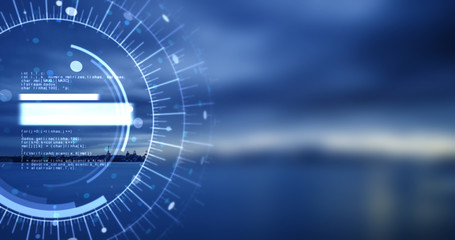 Abstract Background Render With Numbers - Technology Related Concept With Copy Space