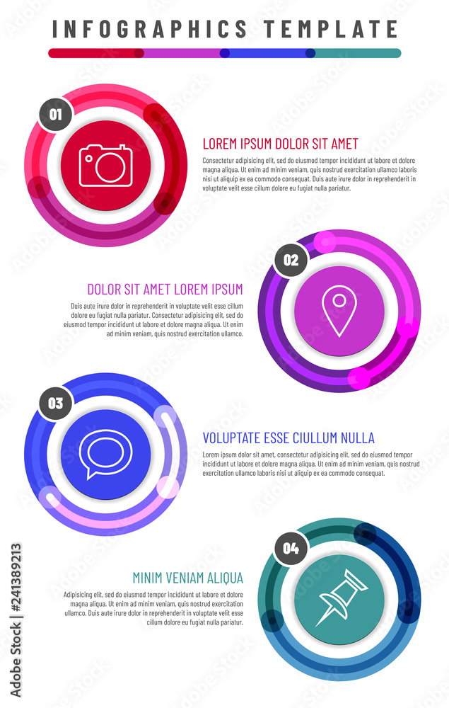 Poster modern design template for infographics with circle frames
