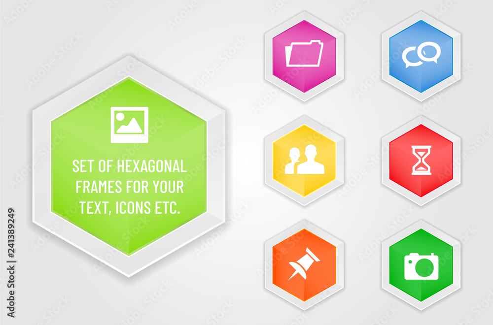 Poster set of hexagonal frames - modern design template