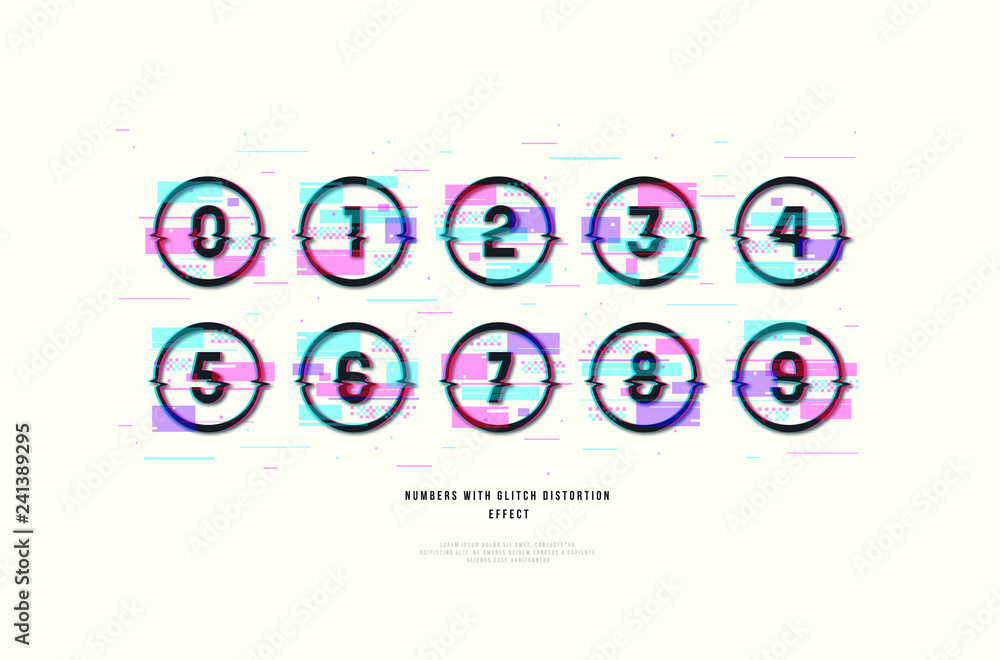Poster stock vector decorative numbers in round frames