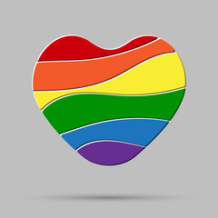 Heart peaces pride gay. Lgbt sign puzzle.