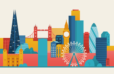 London city illustration. - obrazy, fototapety, plakaty
