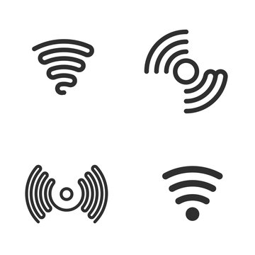 Set of wifi black vector icons.