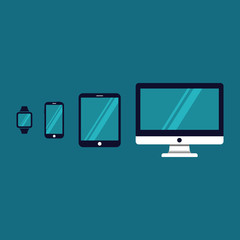 devices icon. TV monitor, tablet, phone and smart watch