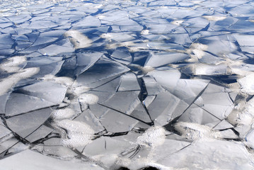 Geometrie di ghiaccio del fiume San Lorenzo, Montreal Canada