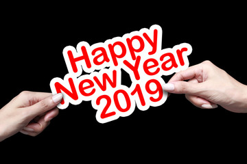 Year 2019 with hand.