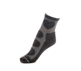 Black woman sock isolated on white background.   