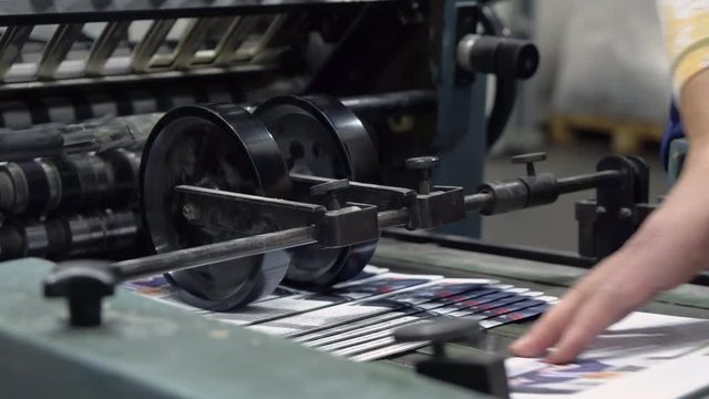 close up conveyor belt in a printing press