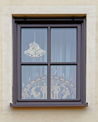 Christmas decorated house window, Germany