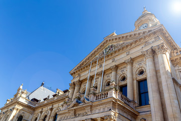 Cape Town City Hall historical building in downtown of the city