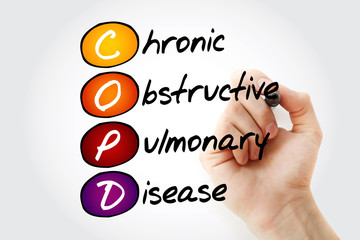 COPD - Chronic Obstructive Pulmonary Disease, acronym health concept background.