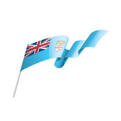 Fototapeta premium Fiji flag, vector illustration on a white background