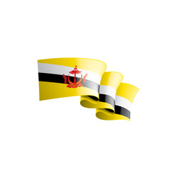 Brunei flag, vector illustration on a white background