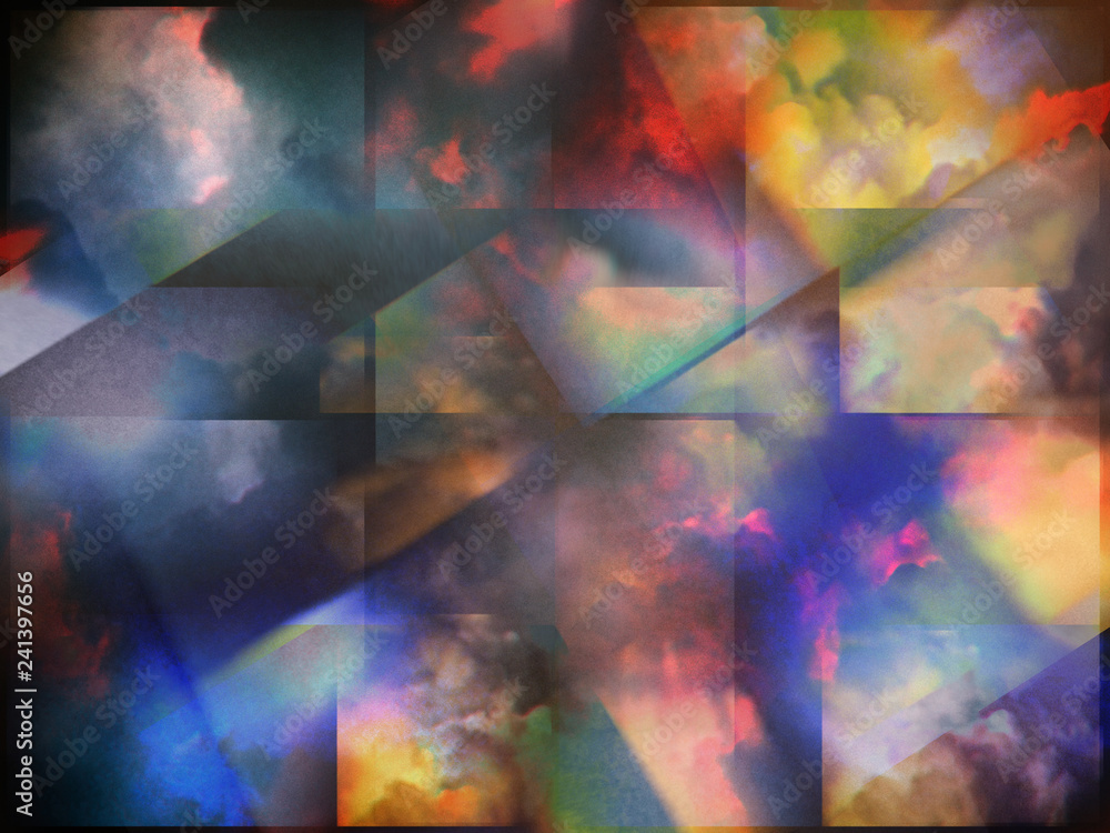 Poster colorful abstract clouds