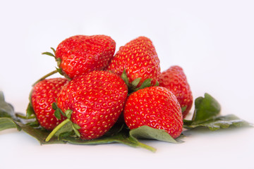 Fresh red strawberry isolated on white background