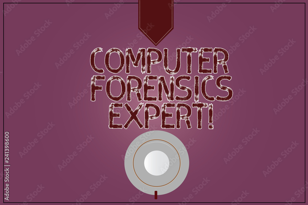 Aufkleber writing note showing computer forensics expert. business photo showcasing harvesting and analysing e